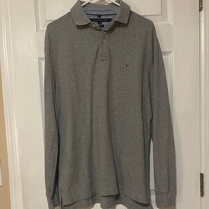 Tommy Hilfiger Charcoal Men's Long Sleeve Polo